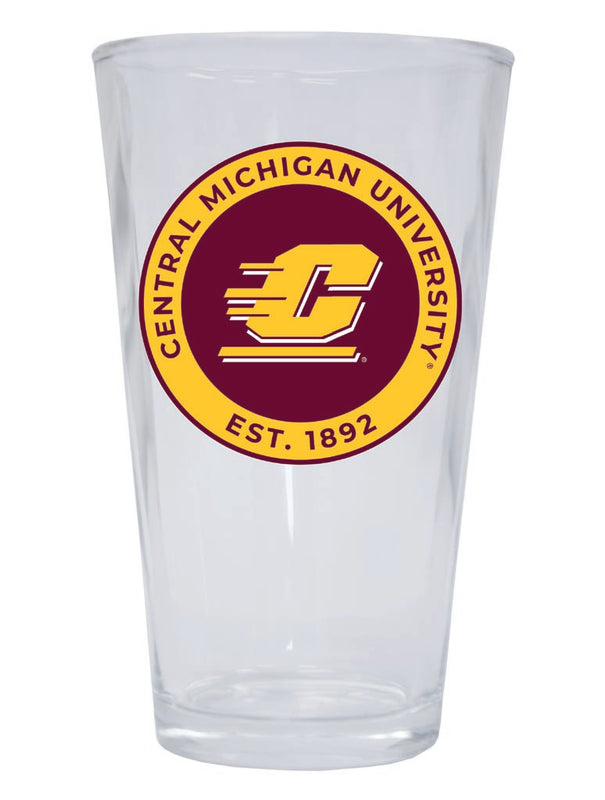 Central Michigan University 16 oz Pint Glass Circle Design Officially Licensed Collegiate Product 2-Pack