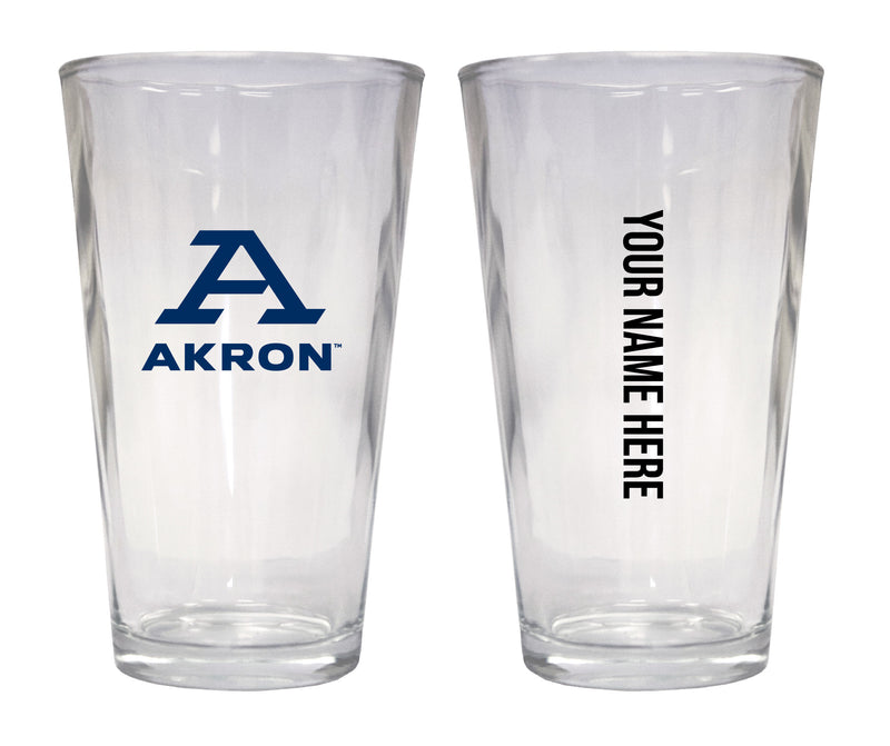 Akron Zips Customizable 16 oz Pint Glass Officially Licensed Collegiate Product 2-Pack