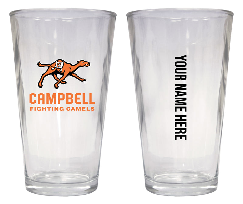 Customizable NCAA Campbell University Fighting Camels 16 oz Pint Glass – Perfect Gift Personalized With your own or any fan name