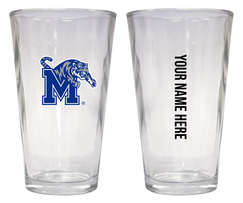 Memphis Tigers Customizable 16 oz Pint Glass Officially Licensed Collegiate Product 2-Pack