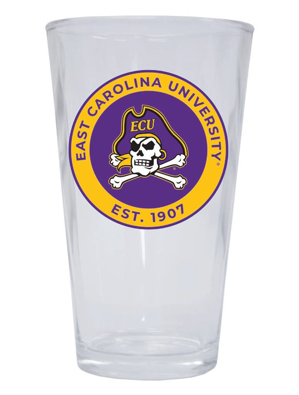 East Carolina Pirates 16 oz Pint Glass Circle Design Officially Licensed Collegiate Product Single