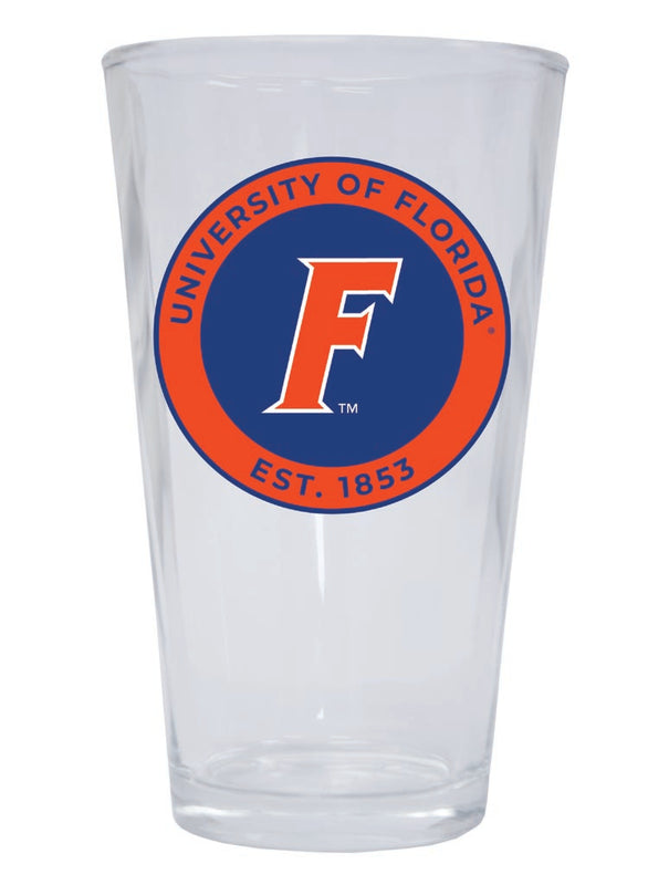 Florida Gators 16 oz Pint Glass Circle Design Officially Licensed Collegiate Product 4-Pack