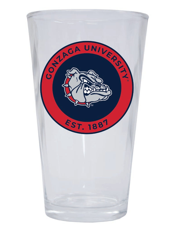 Gonzaga Bulldogs 16 oz Pint Glass Circle Design Officially Licensed Collegiate Product 2-Pack