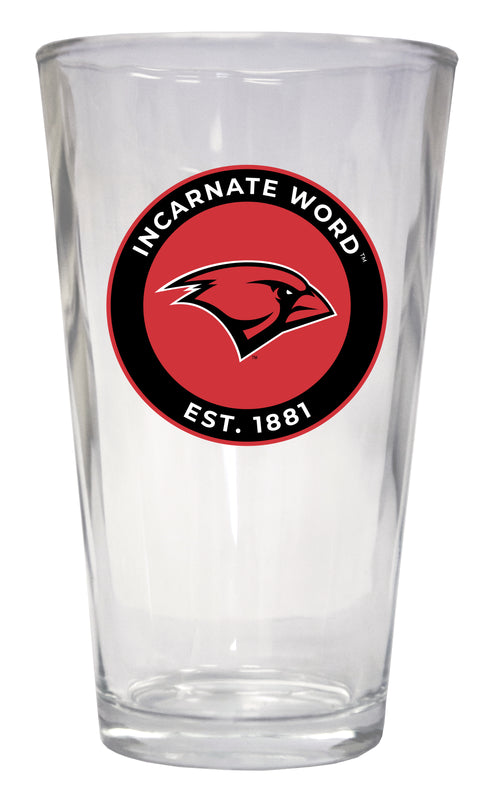 Incarnate Word Cardinals 16 oz Pint Glass Officially Licensed Circle Design Single