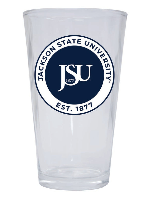 Jackson State University 16 oz Pint Glass Circle Design Officially Licensed Collegiate Product 4-Pack