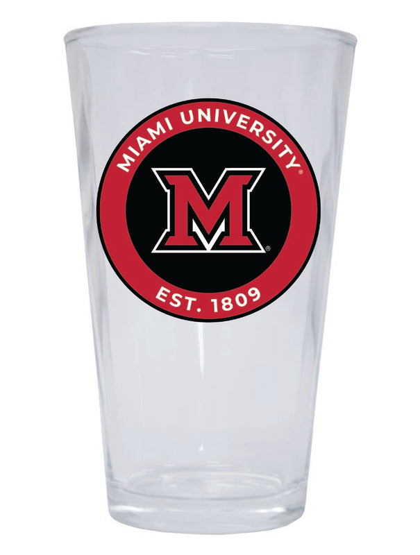 Miami University of Ohio 16 oz Pint Glass Circle Design Officially Licensed Collegiate Product Single