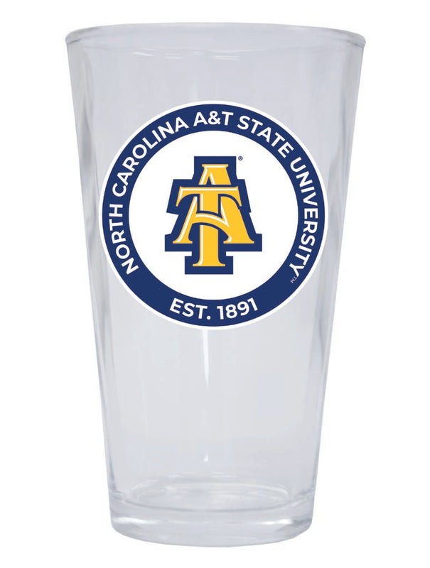 North Carolina A&T State Aggies 16 oz Pint Glass Circle Design Officially Licensed Collegiate Product Single