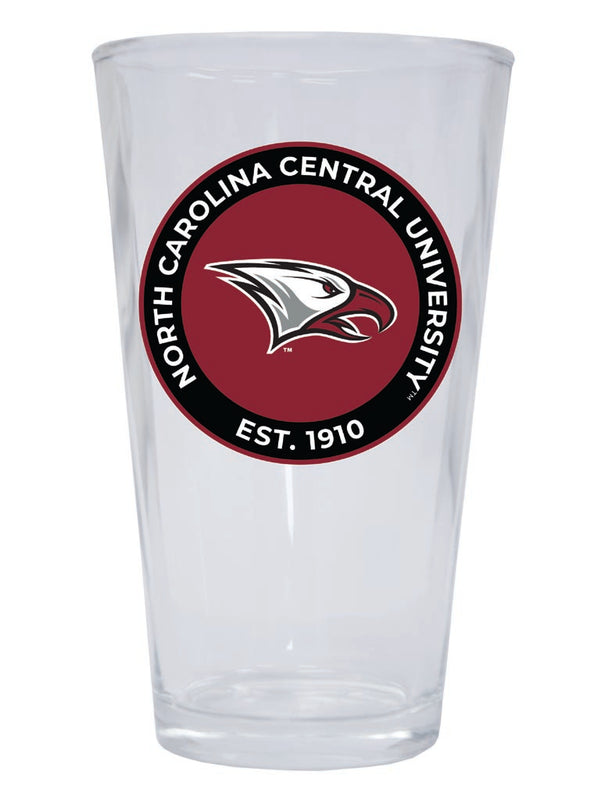 North Carolina Central Eagles 16 oz Pint Glass Circle Design Officially Licensed Collegiate Product Single