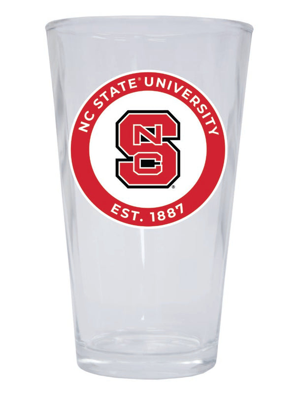 NC State Wolfpack 16 oz Pint Glass Circle Design Officially Licensed Collegiate Product Single
