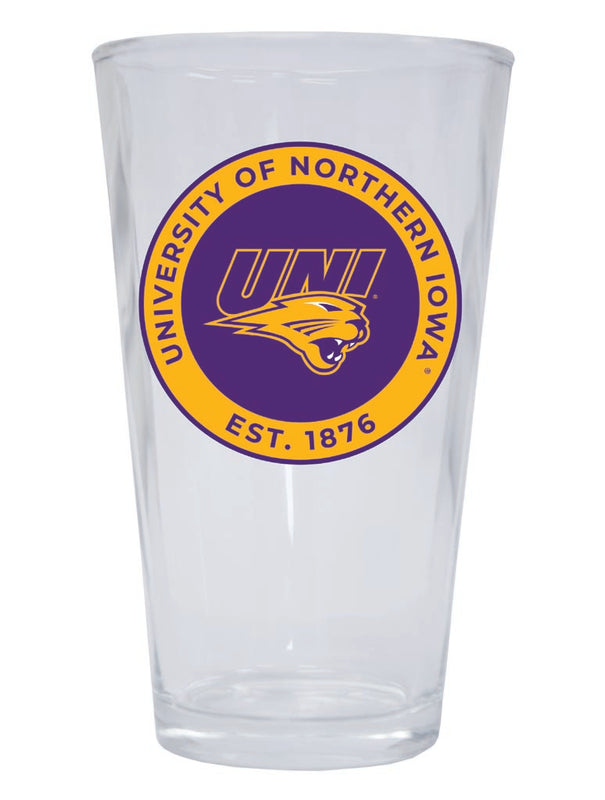 Northern Iowa Panthers 16 oz Pint Glass Circle Design Officially Licensed Collegiate Product Single