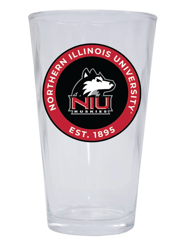 Northern Illinois Huskies 16 oz Pint Glass Circle Design Officially Licensed Collegiate Product Single