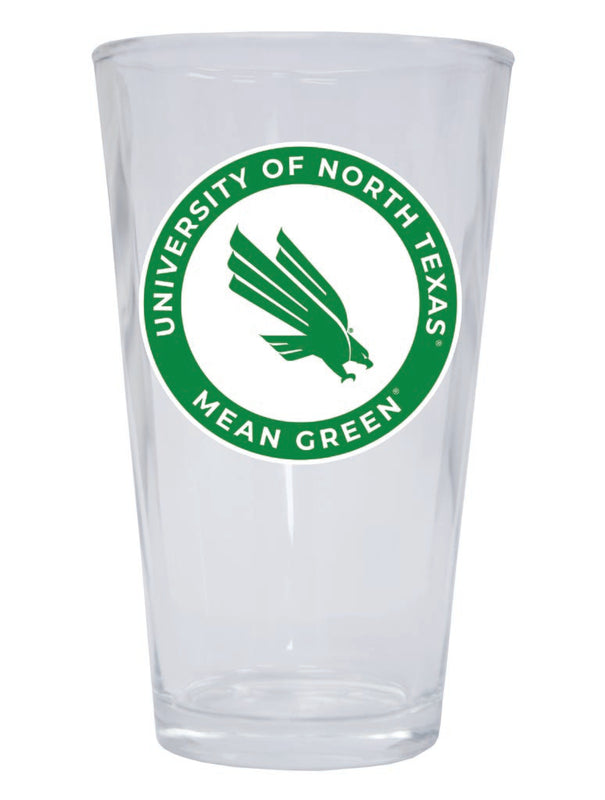 North Texas 16 oz Pint Glass Circle Design Officially Licensed Collegiate Product Single