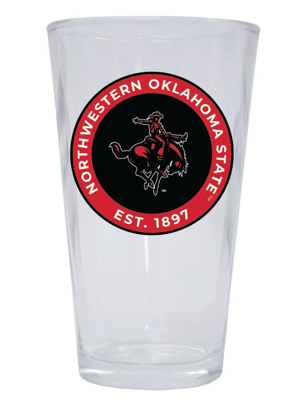Northwestern Oklahoma State University 16 oz Pint Glass Circle Design Officially Licensed Collegiate Product 2-Pack