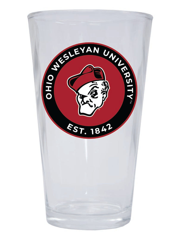 Ohio Wesleyan University 16 oz Pint Glass Circle Design Officially Licensed Collegiate Product Single