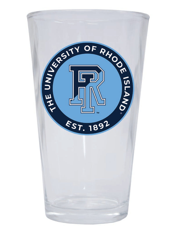 Rhode Island University 16 oz Pint Glass Circle Design Officially Licensed Collegiate Product Single