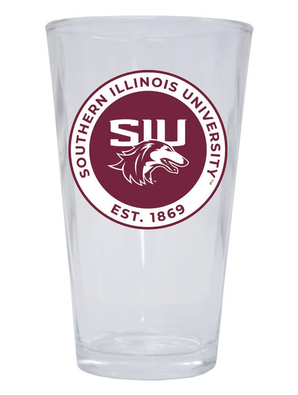 Southern Illinois Salukis 16 oz Pint Glass Circle Design Officially Licensed Collegiate Product 2-Pack