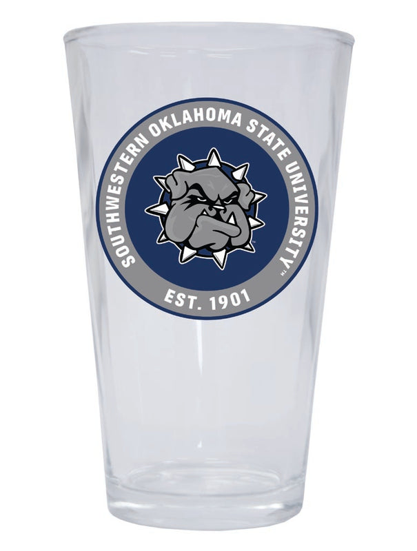 Southwestern Oklahoma State University 16 oz Pint Glass Circle Design Officially Licensed Collegiate Product 2-Pack