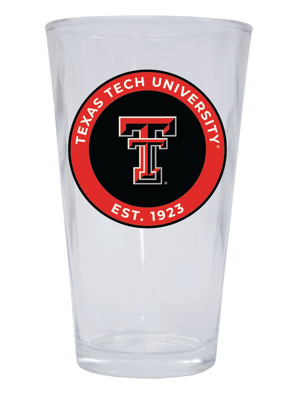 Texas Tech Red Raiders 16 oz Pint Glass Circle Design Officially Licensed Collegiate Product Single