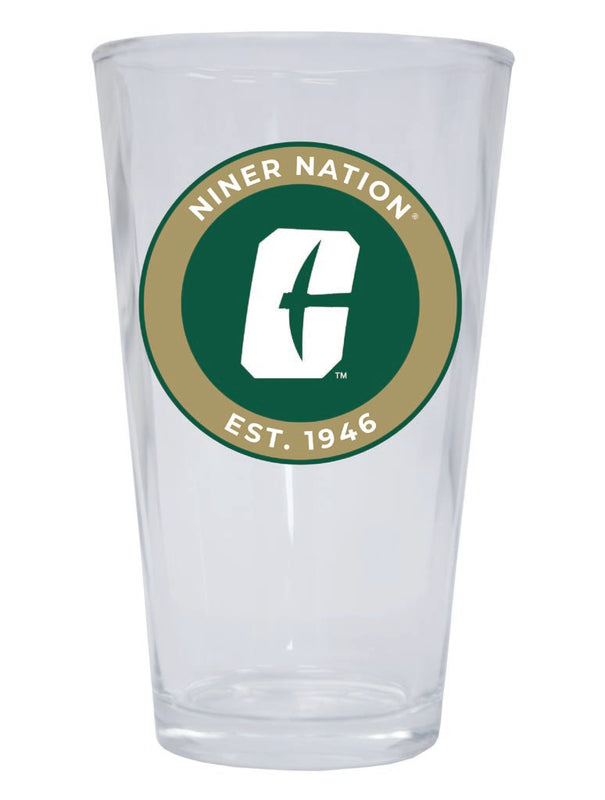 North Carolina Charlotte Forty-Niners 16 oz Pint Glass Circle Design Officially Licensed Collegiate Product Single