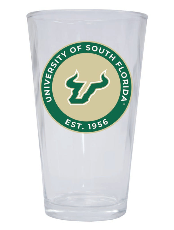 South Florida Bulls 16 oz Pint Glass Circle Design Officially Licensed Collegiate Product Single