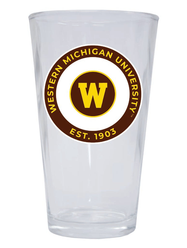 Western Michigan University 16 oz Pint Glass Circle Design Officially Licensed Collegiate Product Single