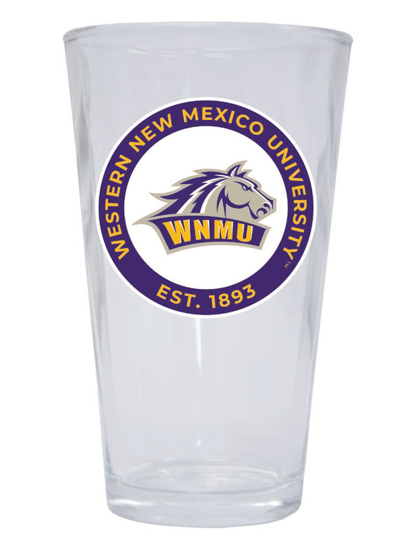 Western New Mexico University 16 oz Pint Glass Circle Design Officially Licensed Collegiate Product 4-Pack