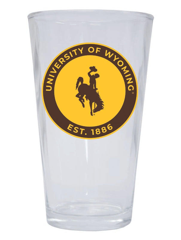 University of Wyoming 16 oz Pint Glass Circle Design Officially Licensed Collegiate Product Single
