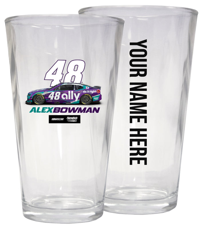 Alex Bowman #48 Nascar Offic. Licensed Customized 16 oz Pint Glass