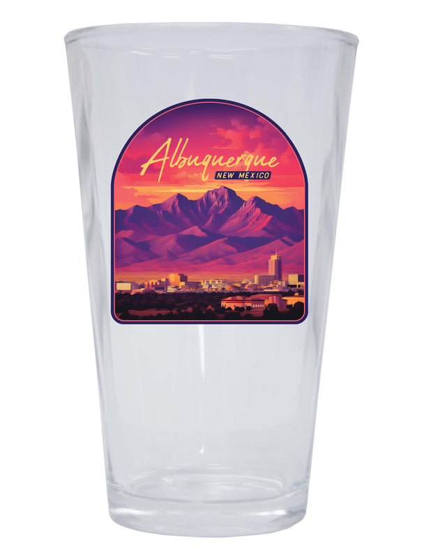 Alburqueque New Mexico Design B Souvenir 16 oz Pint Glass 4-Pack