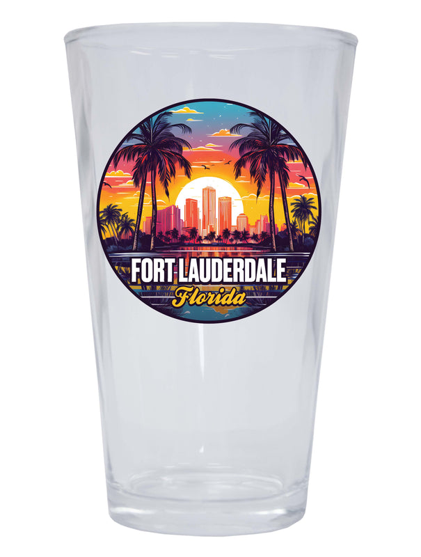 Fort Lauderdale Florida Design B Souvenir 16 oz Pint Glass 4-Pack