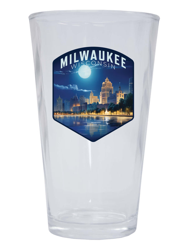 Milwaukee Wisconsin Design B Souvenir 16 oz Pint Glass Single