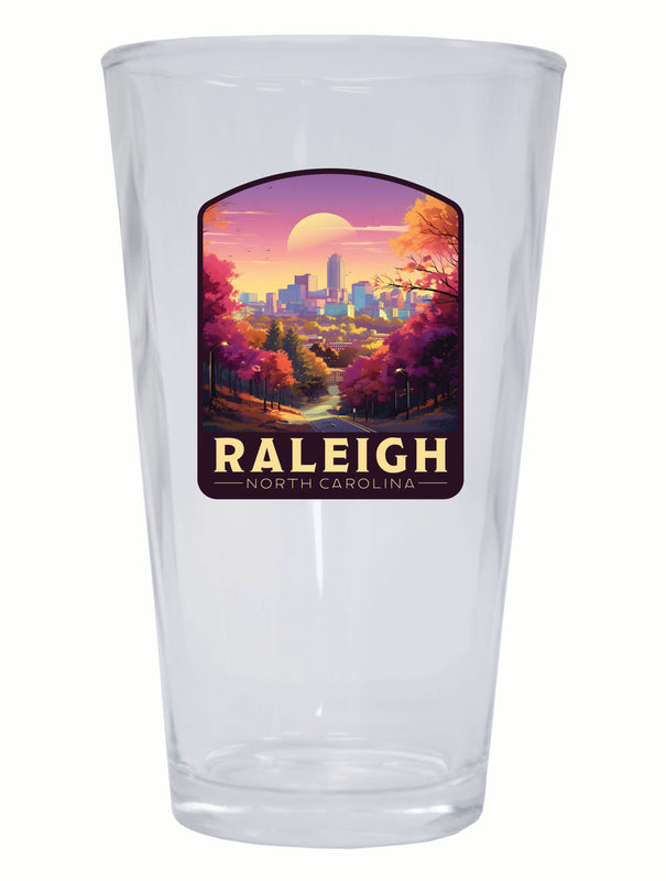 Raleigh North Carolina City of Oaks Design Souvenir 16 oz Pint Glass 2-Pack