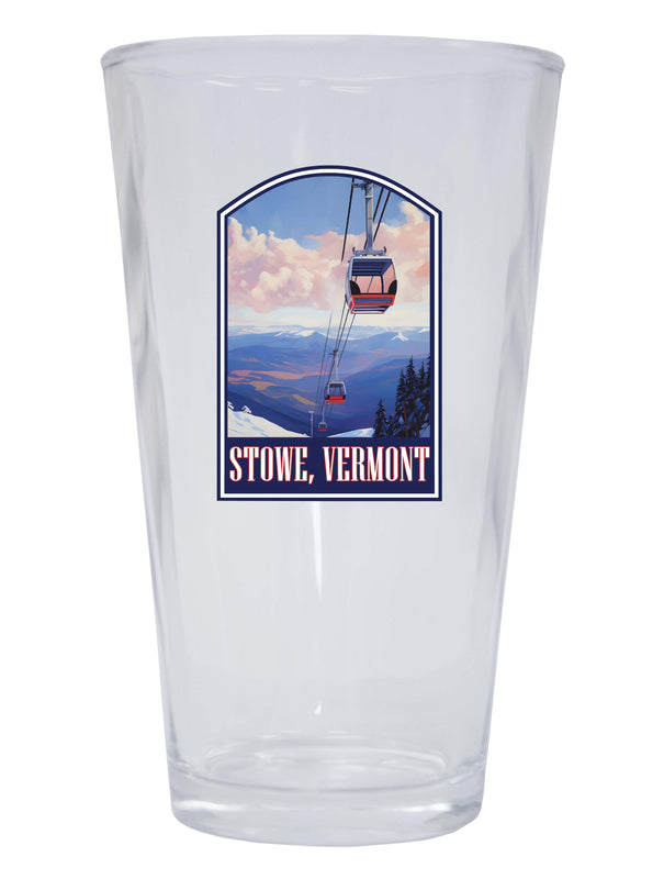 Stowe Mountain Vermont Design B Souvenir 16 oz Pint Glass Single