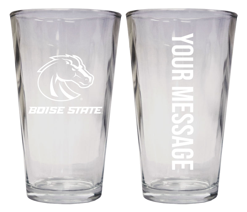 Boise State Broncos Officially Licensed 16 oz Pint Glass Engraved – Customizable Drinkware