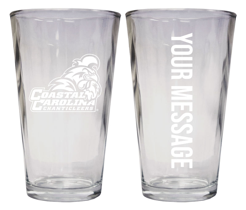Coastal Carolina University Officially Licensed 16 oz Pint Glass Engraved – Customizable Drinkware