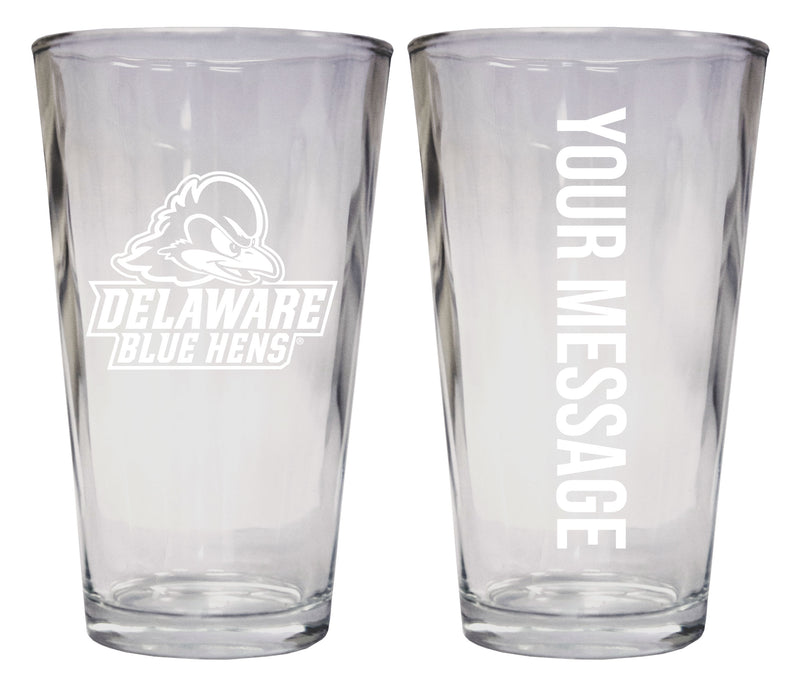 Delaware Blue Hens Officially Licensed 16 oz Pint Glass Engraved – Customizable Drinkware