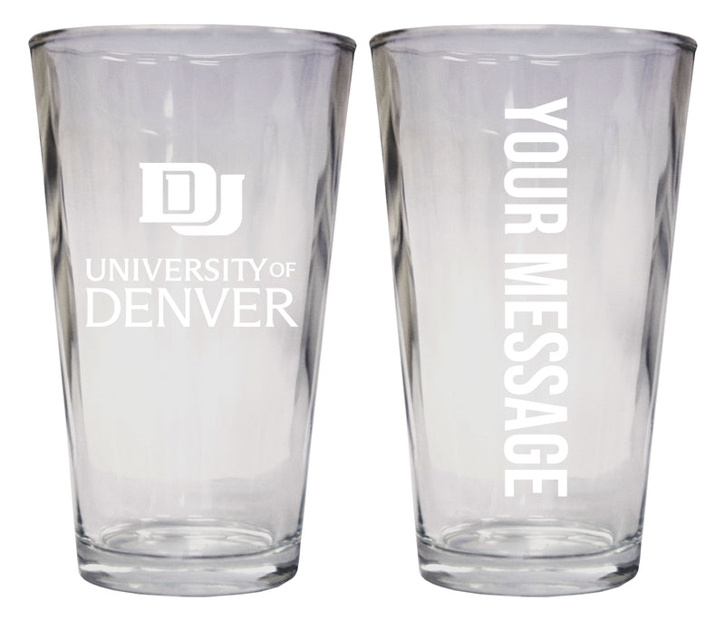 University of Denver Pioneers Officially Licensed 16 oz Pint Glass Engraved – Customizable Drinkware