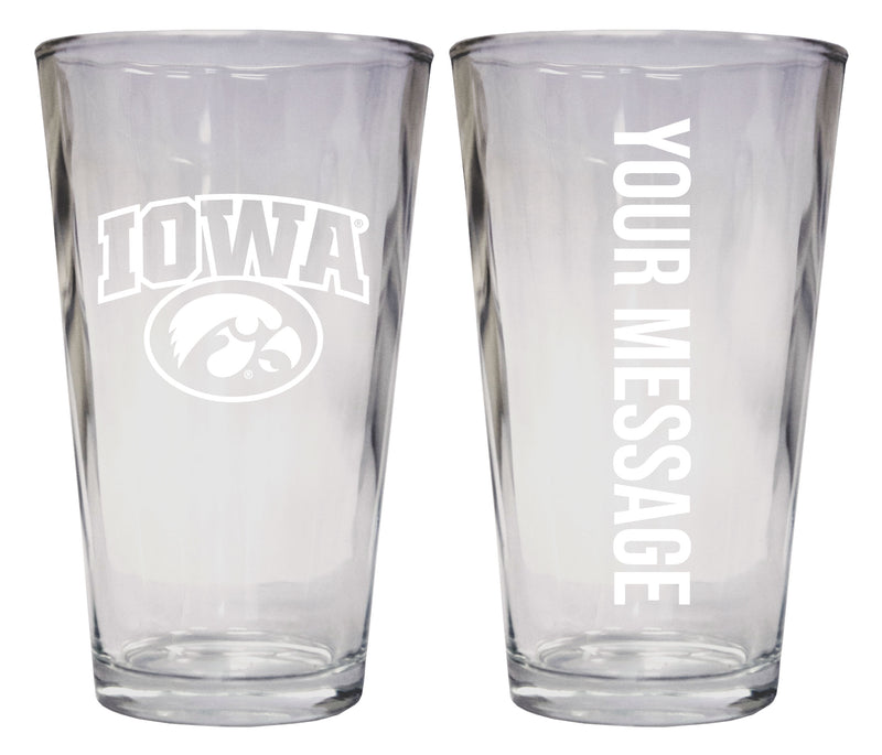 Iowa Hawkeyes Officially Licensed 16 oz Pint Glass Engraved – Customizable Drinkware