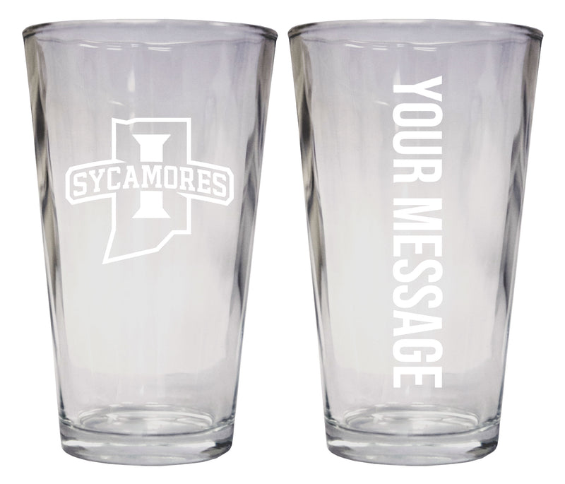 Indiana State University Officially Licensed 16 oz Pint Glass Engraved – Customizable Drinkware