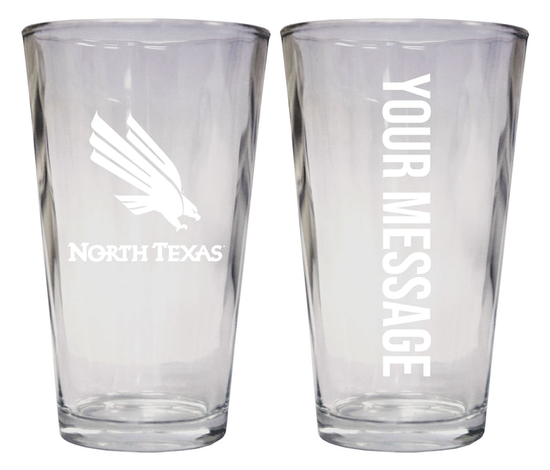 North Texas Officially Licensed 16 oz Pint Glass Engraved – Customizable Drinkware
