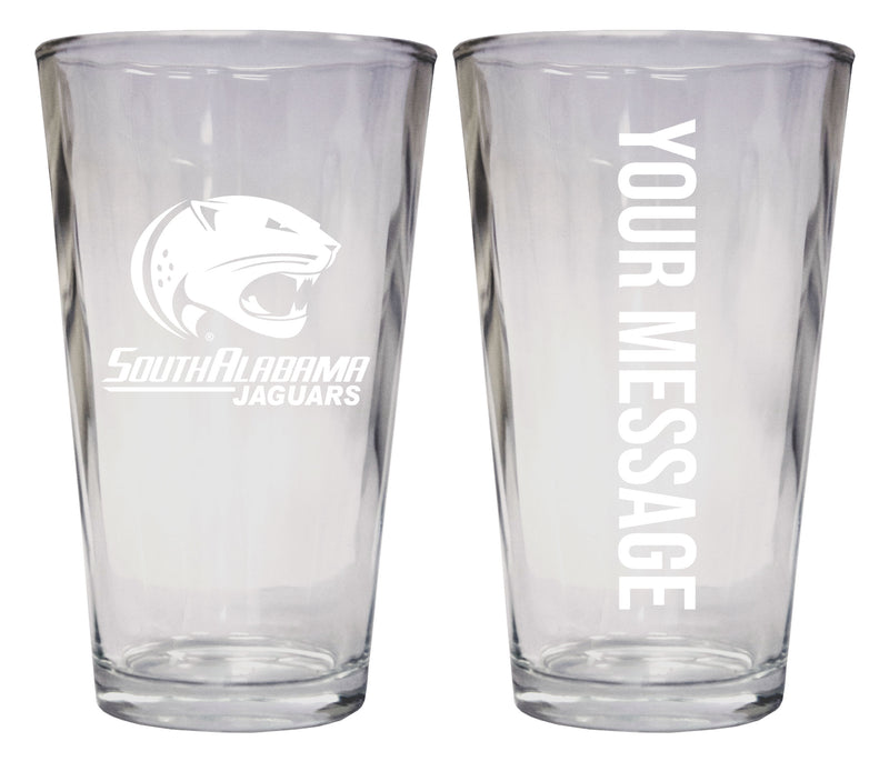 University of South Alabama Officially Licensed 16 oz Pint Glass Engraved – Customizable Drinkware