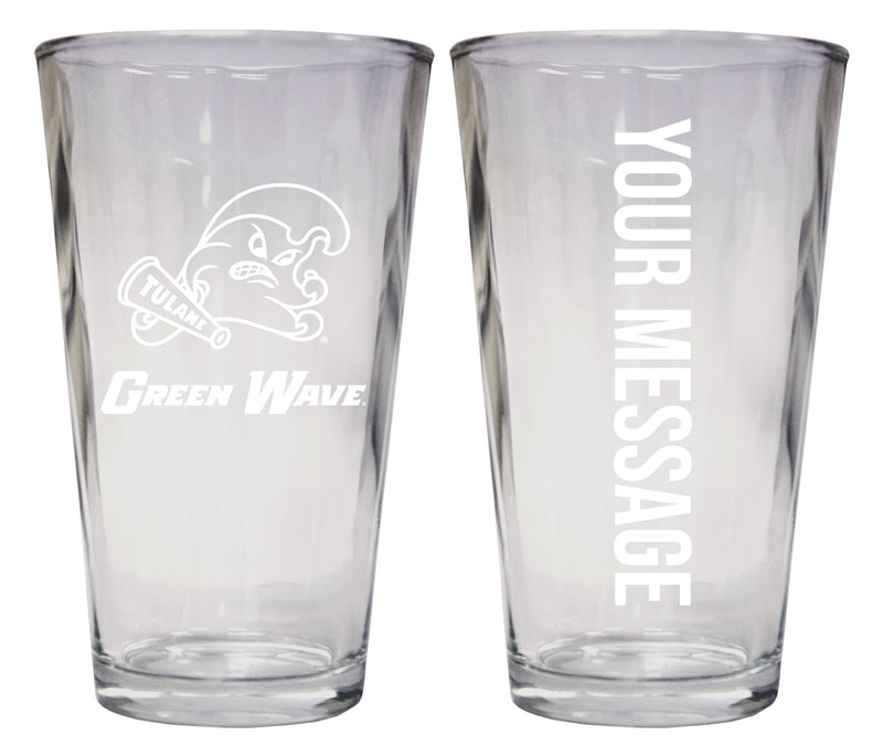 Tulane University Green Wave Officially Licensed 16 oz Pint Glass Engraved – Customizable Drinkware