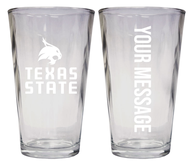 Texas State Bobcats Officially Licensed 16 oz Pint Glass Engraved – Customizable Drinkware