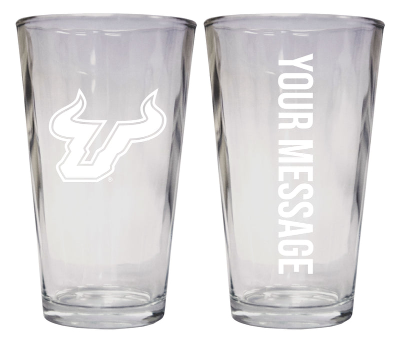 South Florida Bulls Officially Licensed 16 oz Pint Glass Engraved – Customizable Drinkware