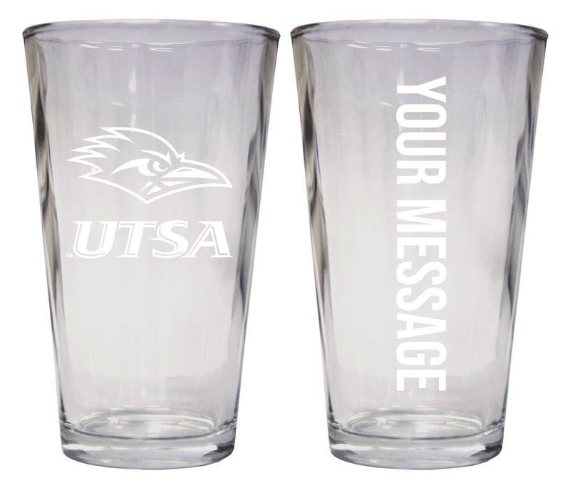 UTSA Road Runners Officially Licensed 16 oz Pint Glass Engraved – Customizable Drinkware