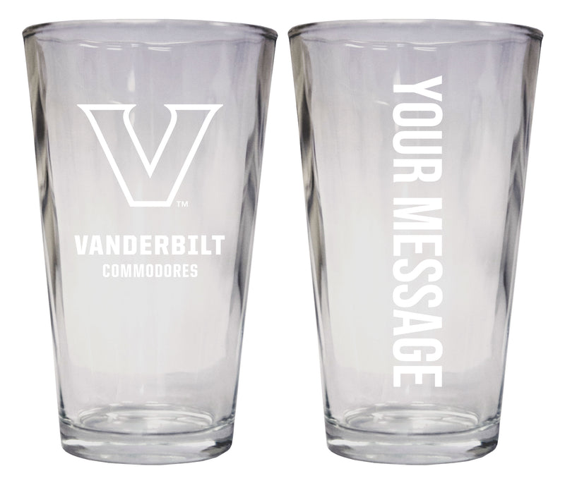 Vanderbilt University Officially Licensed 16 oz Pint Glass Engraved – Customizable Drinkware