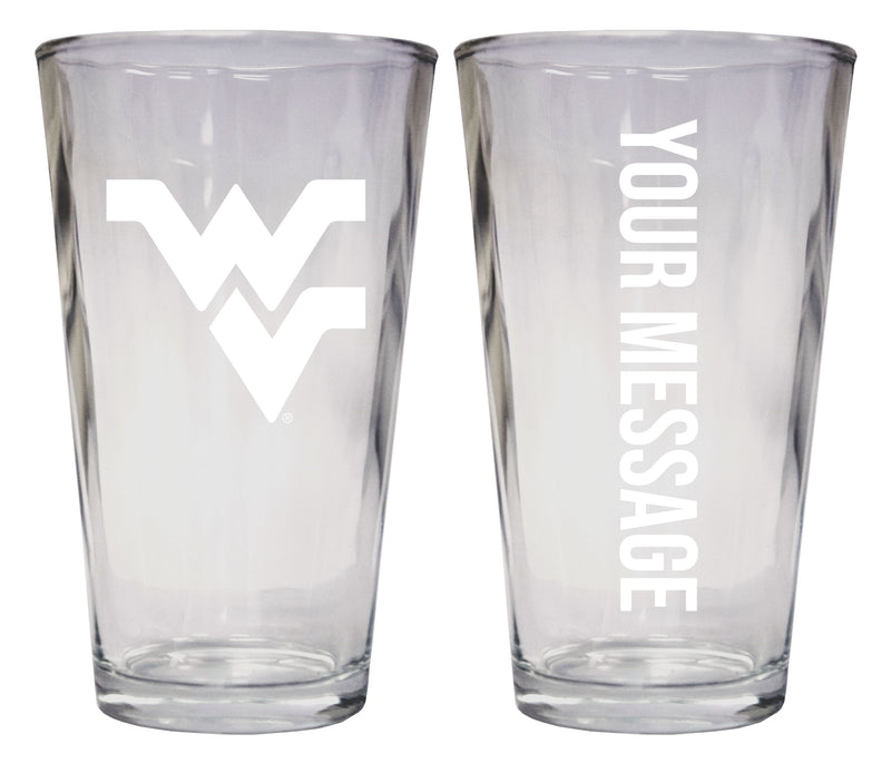 West Virginia Mountaineers Officially Licensed 16 oz Pint Glass Engraved – Customizable Drinkware