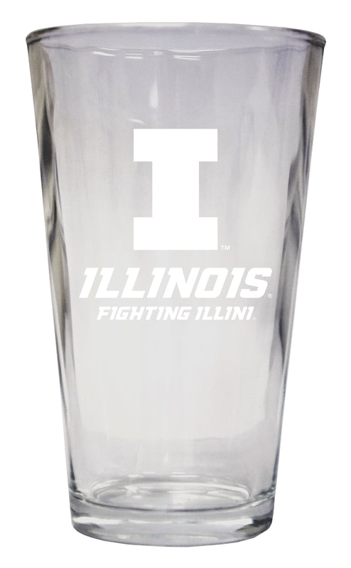 Illinois Fighting Illini Officially Licensed 16 oz Pint Glass Engraved