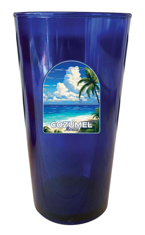 Cozumel Mexico Design C Souvenir Plastic 16 oz pint Blue Single