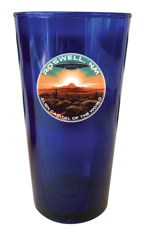 Roswell New Mexico Design A Souvenir Plastic 16 oz pint Blue 2-Pack